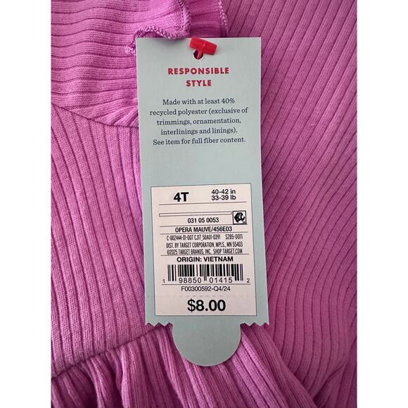 Cat & Jack Toddler Girl Flutter Dress 4T – Opera Mauve – NWT - Picture 5 of 5